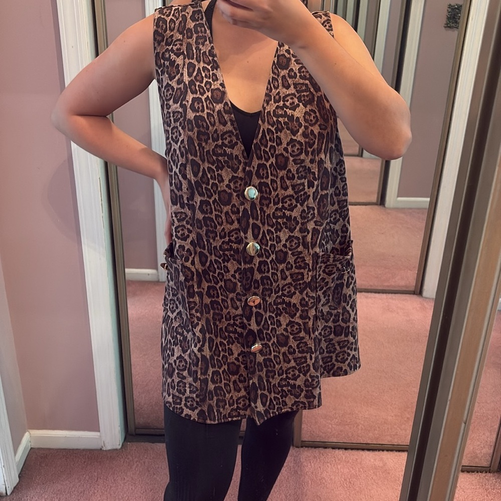Leopard Print Oversized Shirt or Dress SHEIN Curve Size 2XL
